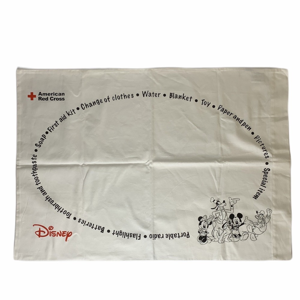 Disney‎ American Red Cross Emergency Preparedness Pillowcase Mickey Minnie 30"